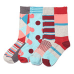 Dress Socks // Oversized Geometric + Dots // Pack of 4