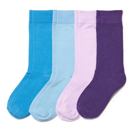 Dress Sock // Solid Blues Hues // Pack of 4