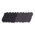 No Show Sock // Black + Grey // Pack of 10