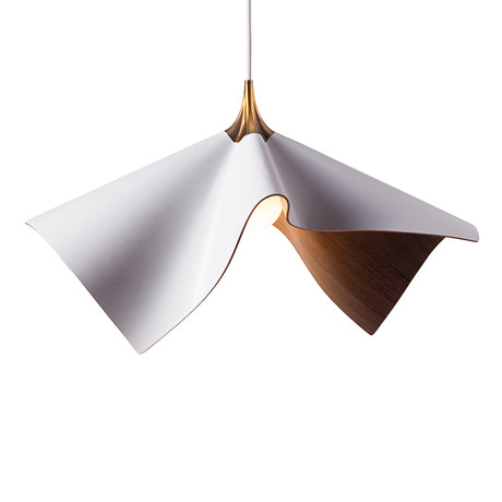 Bloom Light Pendant // White (White + Brass)