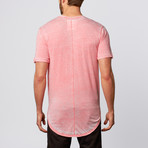 Burney Long Line T-Shirt // Pink (2XL)