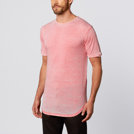 Burney Long Line T-Shirt // Pink (S)