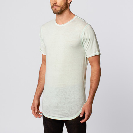 Burney Long Line T-Shirt // Pastel Mint (S)