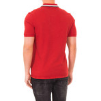 Short-Sleeve Contrast Collar Polo // Red (2XL)