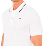 Short-Sleeve Contrast Collar Polo // White (S)