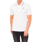 Short-Sleeve Contrast Collar Polo // White (S)