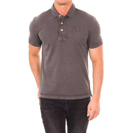 Short-Sleeve Patch Polo // Brown (S)