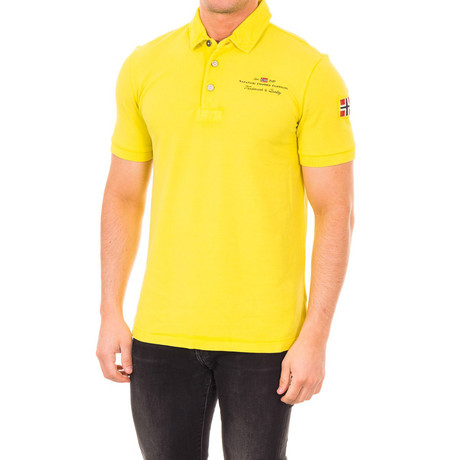 Short-Sleeve Patch Embroidery Polo // Yellow (S)