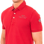 Short-Sleeve Patch Embroidery Polo // Red (S)