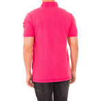 Short-Sleeve Patch Embroidery Polo // Fuchsia (2XL)