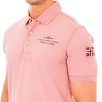 Short-Sleeve Patch Embroidery Polo // Pale pink (S)