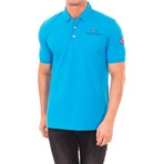 Short-Sleeve Patch Embroidery Polo // Light Blue (S)