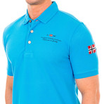 Short-Sleeve Patch Embroidery Polo // Light Blue (S)