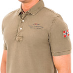 Short-Sleeve Patch Embroidery Polo // Khaki (XL)