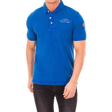 Short-Sleeve Patch Embroidery Polo // Cobalt (S)