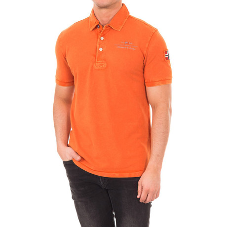 Short-Sleeve Patch Embroidery Polo // Orange (S)