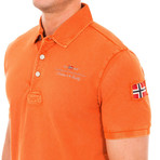 Short-Sleeve Patch Embroidery Polo // Orange (M)