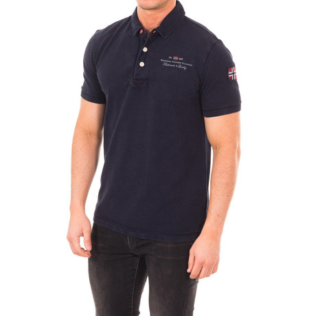 Short-Sleeve Patch Embroidery Polo // Marine (S)