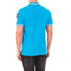 Short-Sleeve Contrast Polo // Light Blue (L)