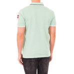 Short-Sleeve Contrast Polo // Light green (XL)