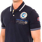 Short-Sleeve Contrast Polo // Marine (L)