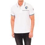 Short-Sleeve Contrast Polo // White (M)