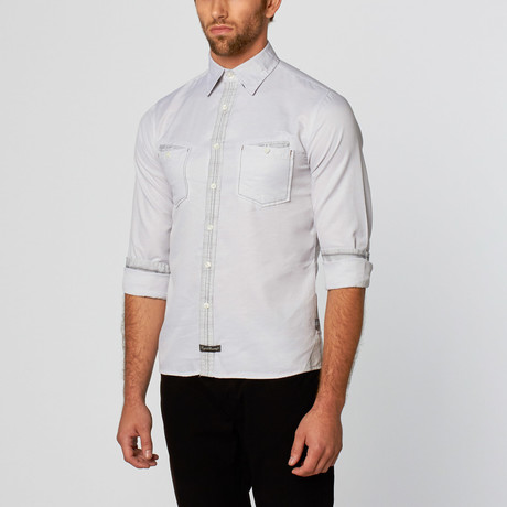 Hannan Long-Sleeve Shirt // White + Black (S)