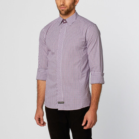 Poynton Long-Sleeve Shirt // Purple Check (S)