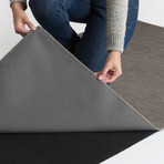 Washable Rug + Nonslip Pad // Solid Chenille Grey (5' x 7')