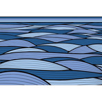 Curl Ocean Blue Waves (90"W x 60"H)