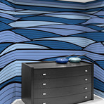 Curl Ocean Blue Waves (90"W x 60"H)