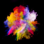 Burst of Color Powder Abstract (60"W x 60"H)