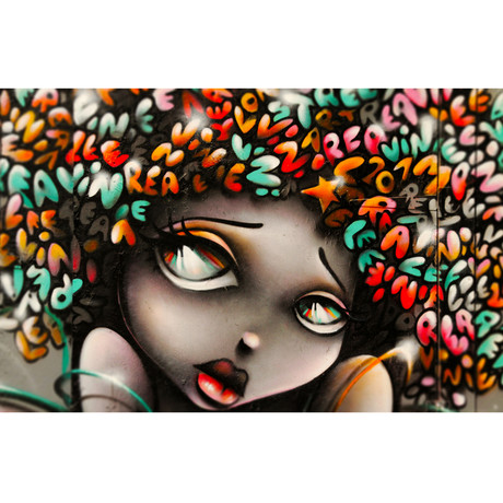 Urban Art Graffiti Girl (90"W x 60"H)