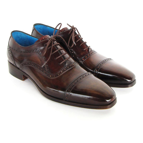 Paul Parkman // Hand-Painted Captoe Oxford // Anthracite Brown (Euro: 40)