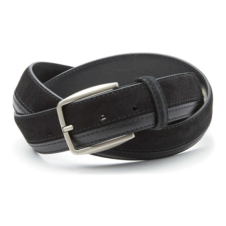 Teegan Dual Texture Belt // Black (110 cm)