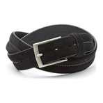 Wayde Top Stitch Belt // Black (130 cm)