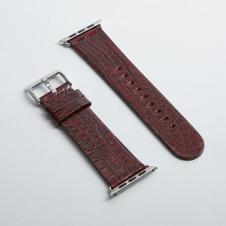 Apple Watchstrap // Genuine Leather // Cranberry Alligator (38mm)