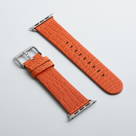 Apple Watchstrap // Genuine Leather // Orange Alligator (38mm)