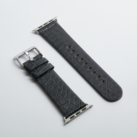 Apple Watchstrap // Genuine Leather // Matte Black Alligator (38mm)