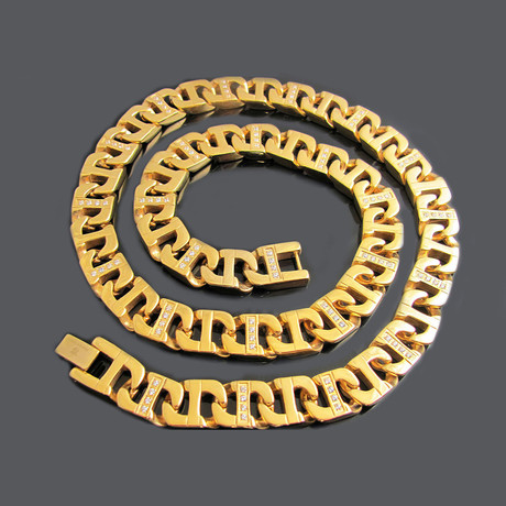 Mariner Link Chain // Polished Steel + 18K Gold