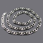 Cuban Link Chain (Brushed + Polished Steel)