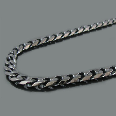 Cuban Link Chain (Brushed + Polished Steel)