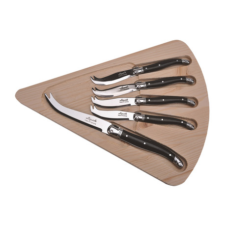 Ivory Knife Cheese Set + Board // 5 Pieces