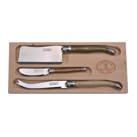 Cheese Set + Mineral Colored Handles // 3 Pieces