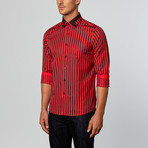 Dress Shirt // Black + Red Stripe (XL)