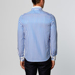 Dress Shirt // White + Royal Stripe (XL)