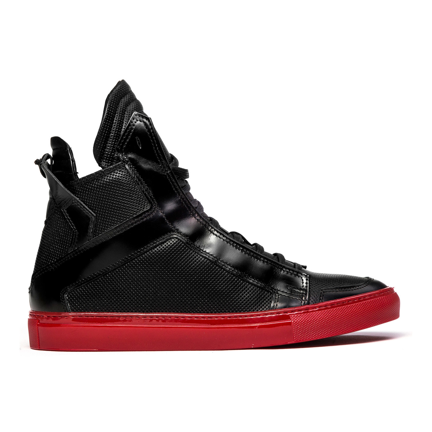 Zeus High-Top Sneaker // Black + Red (Euro: 40) - YLATI Footwear ...