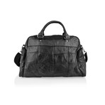 Multi-Pocket Patchwork Holdall // Black