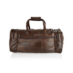 Multi-Pocket Leather Duffle // Brown