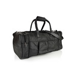 Multi-Pocket Leather Duffle // Black